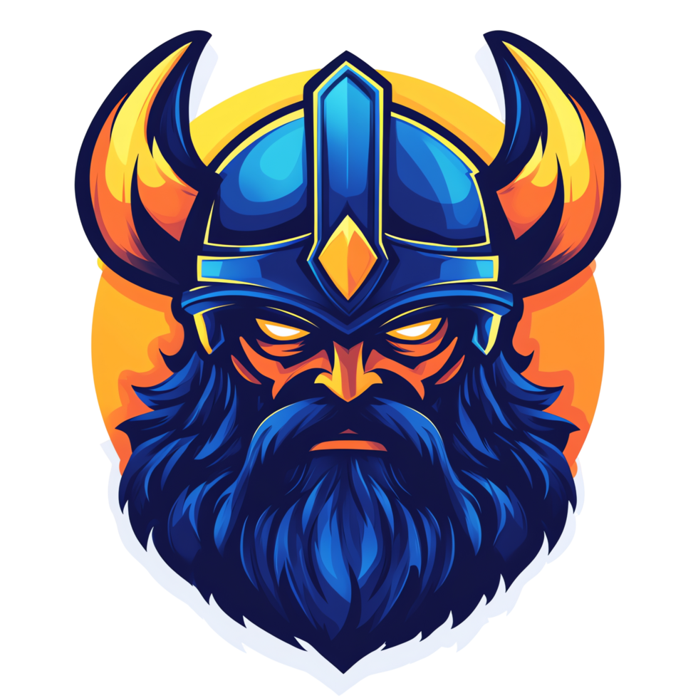 Fierce viking warrior logo design on transparent background a powerful symbol of strength and courage png