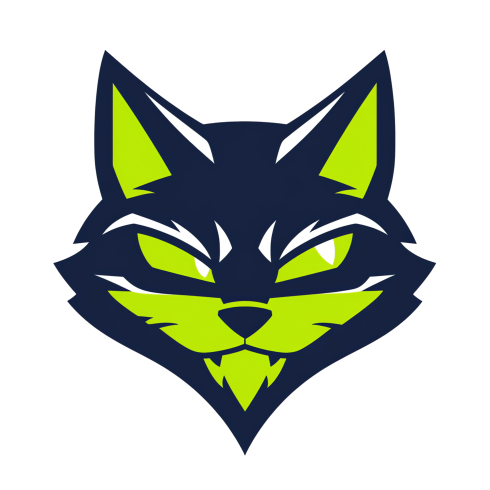 Fierce stylized fox head logo design on transparent background for branding and identity png