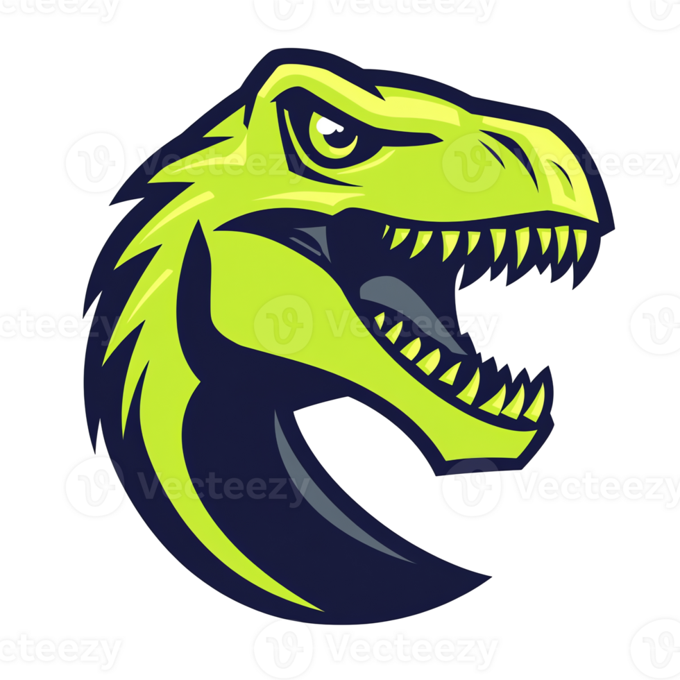 Aggressive dinosaur logo on transparent background png