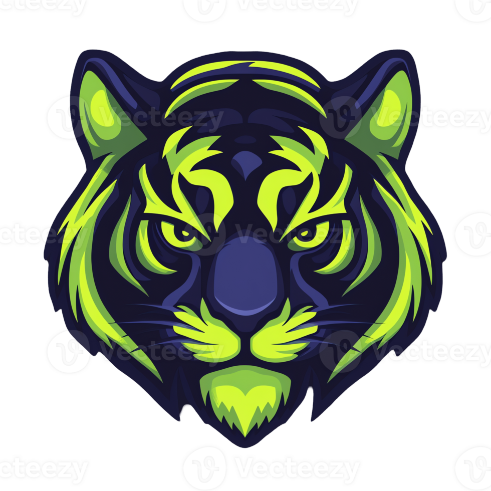 Fierce tiger head logo design on transparent background perfect for brand identity png