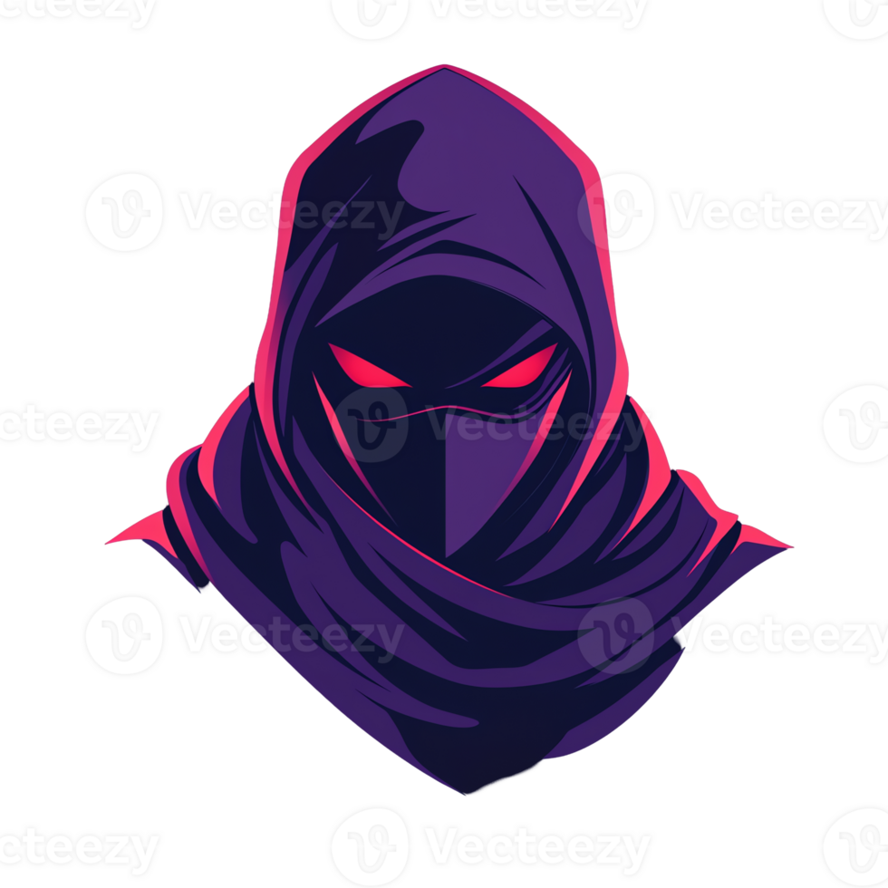 Mysterious hooded figure gaming logo on transparent background perfect for esports teams and streamers png