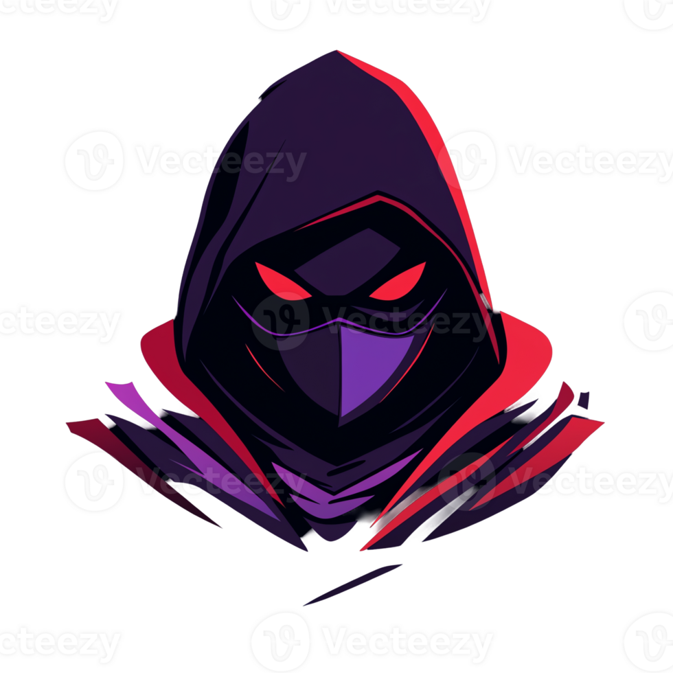 a ninja with a hood on, on a transparent background t shirt design png