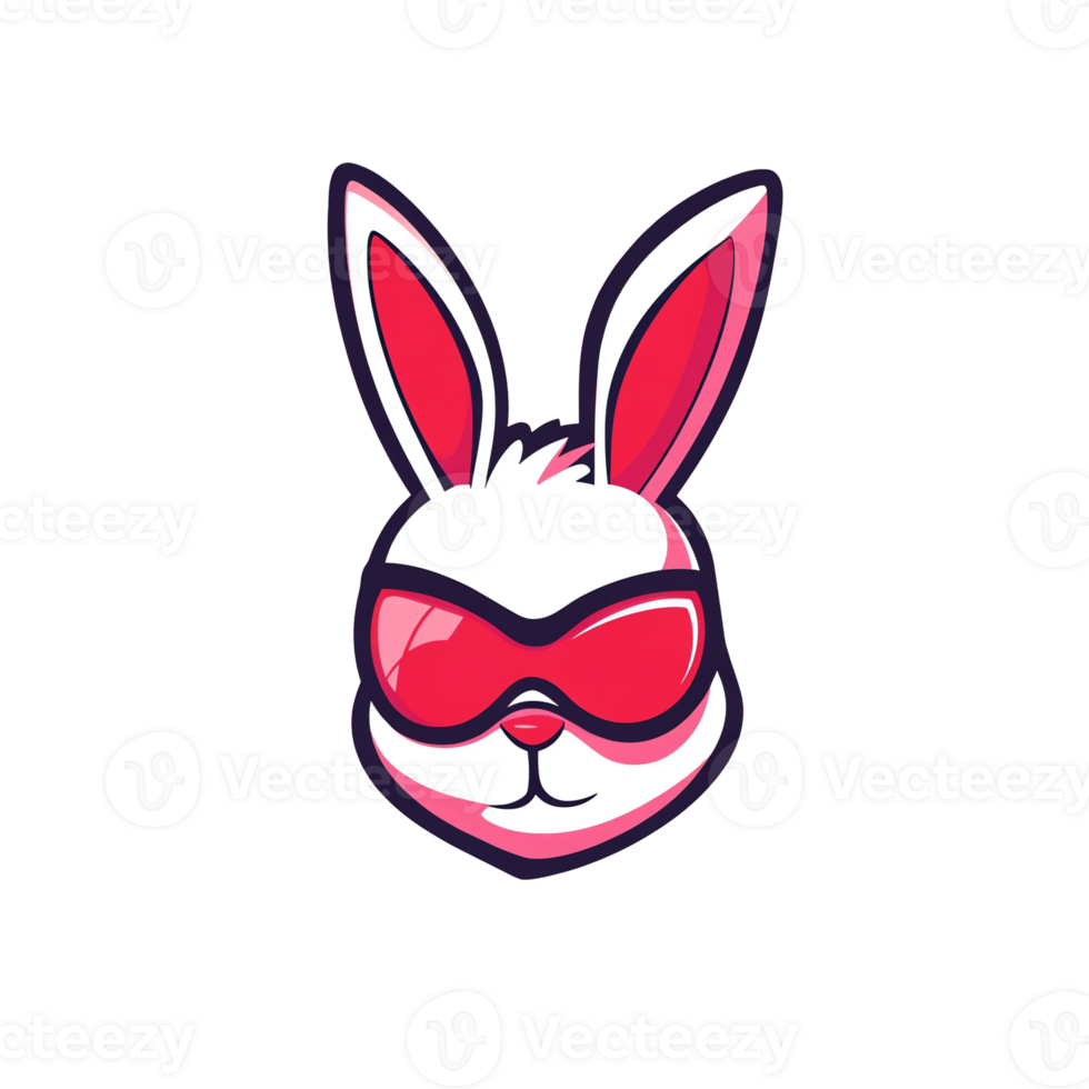 Cool rabbit with sunglasses on transparent background a stylish and playful design png