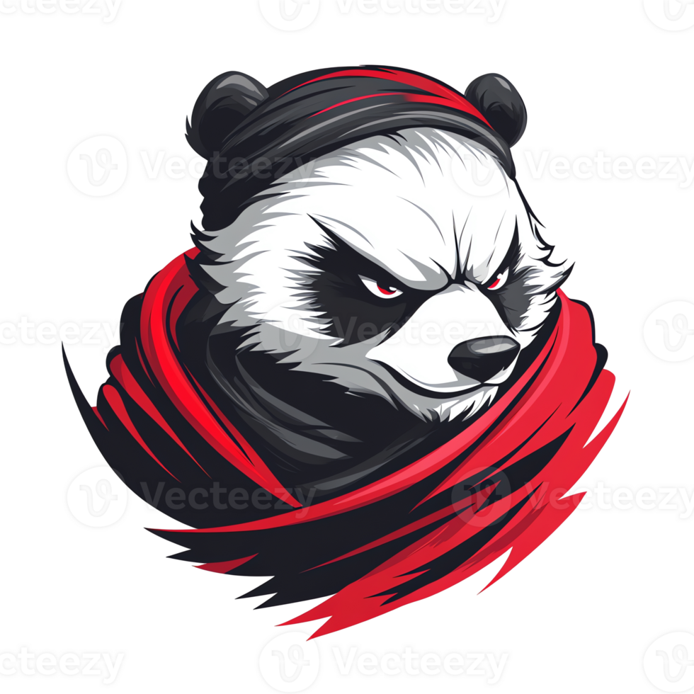Cool panda bear with scarf and beanie on transparent background for modern streetwear design png