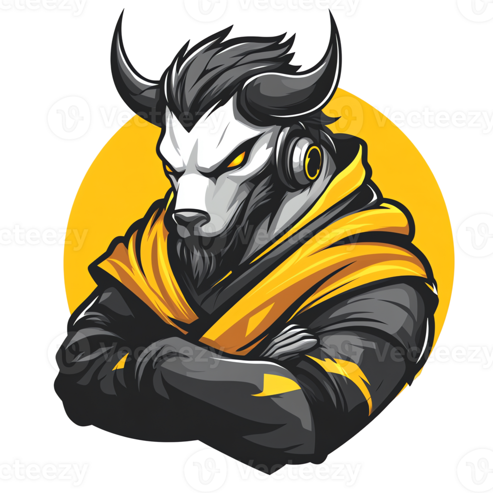 Powerful gaming character on a transparent background png