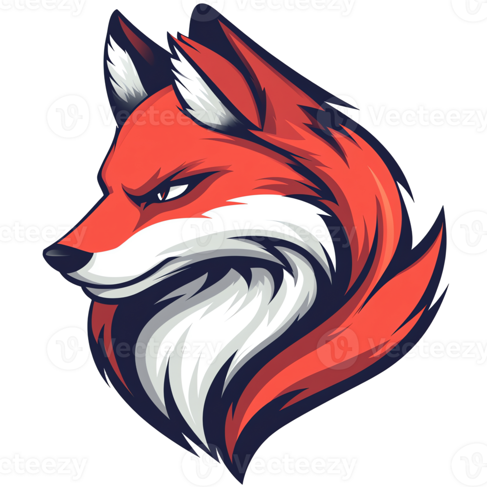 Majestic red fox headshot on transparent background perfect for logos and branding png