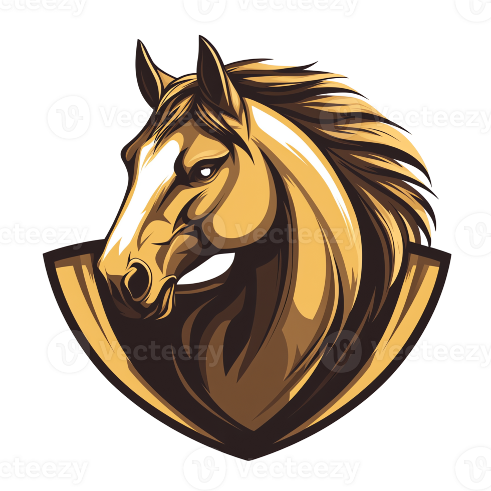 Majestic horse head logo design on transparent background a powerful symbol of strength and speed png