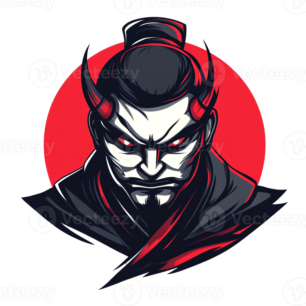 Fierce demon samurai logo a powerful gaming brand identity for esports and streaming png