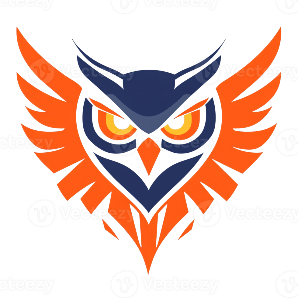 Fierce owl logo design on transparent background a powerful and creative visual identity png