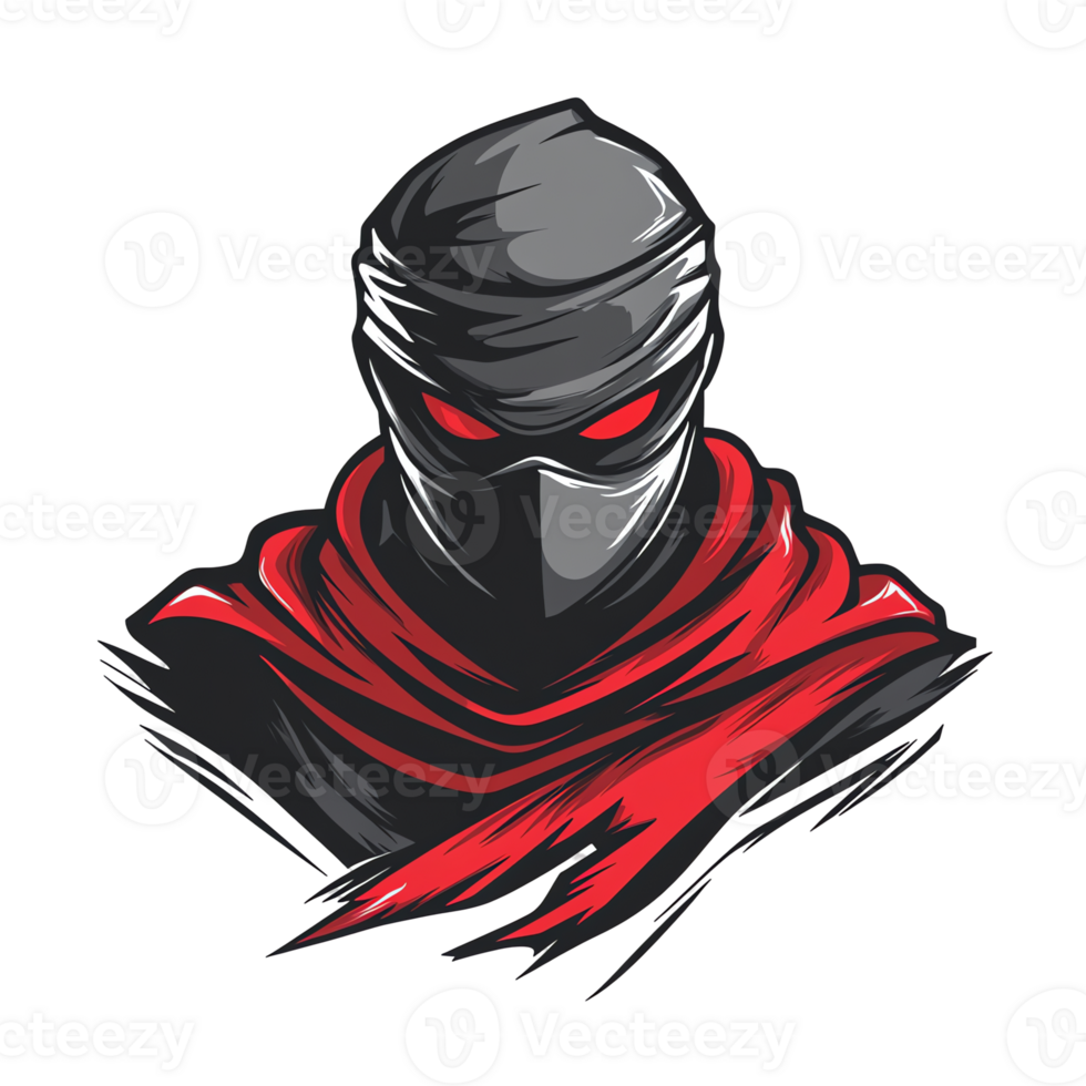 Fierce ninja warrior logo design a powerful symbol for gamers and esports teams on transparent background png