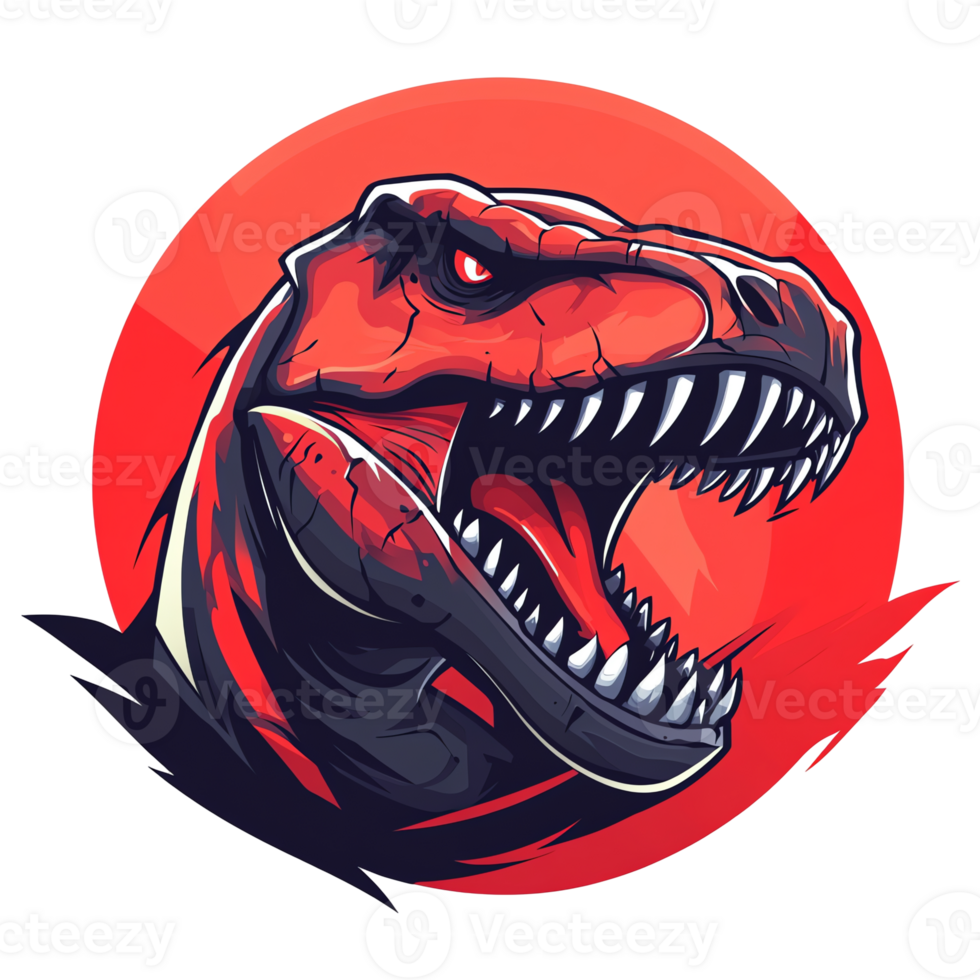 Fierce t rex gaming logo on transparent background a powerful symbol of domination png