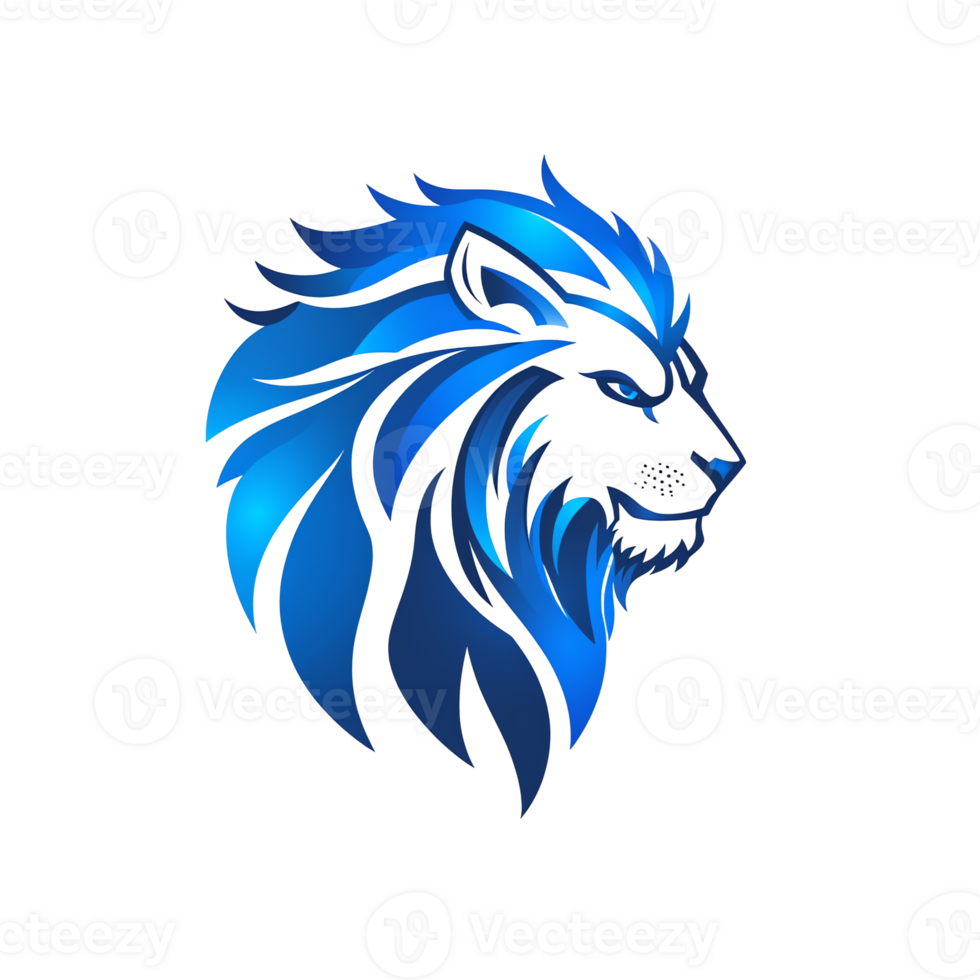 Majestic blue wolf logo design on transparent background a fierce and powerful symbol png