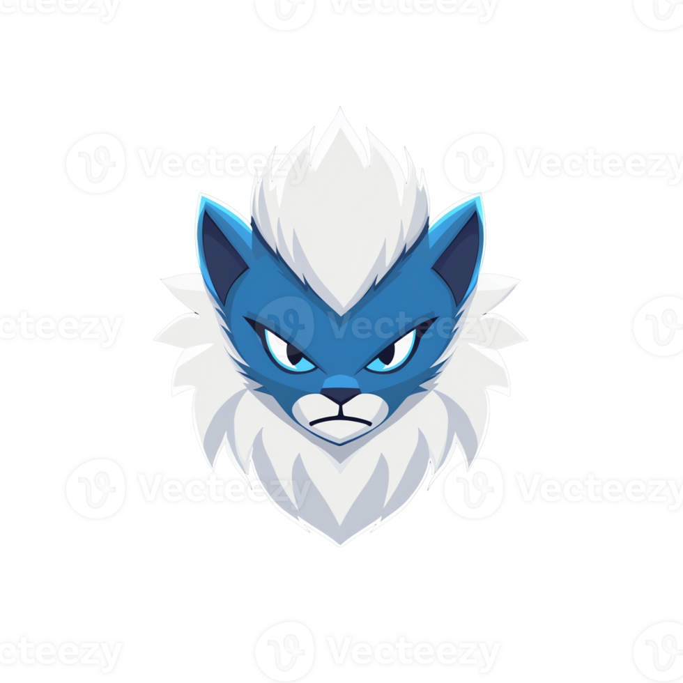 Fierce snow leopard mascot design on transparent background for gaming and esports png