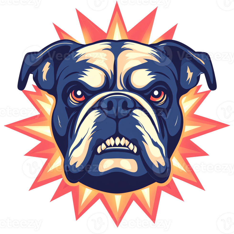 Aggressive Bulldog Head Burst png