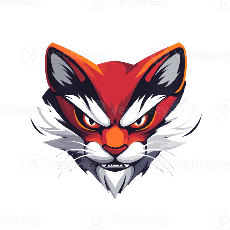 Fierce red fox logo a powerful and stylish brand identity design on transparent background png