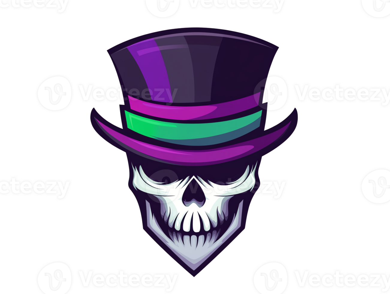 Skull in Top Hat Dark, Mysterious Design png