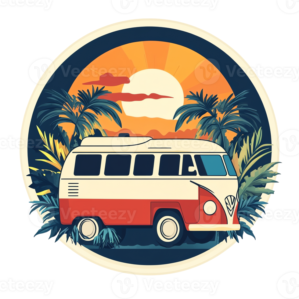 Sunset Van Tropical Vacation png