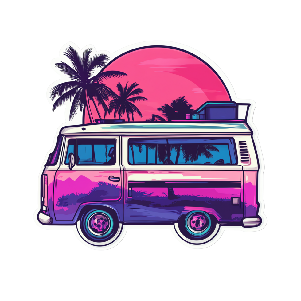 Sunset Van Life Tropical Getaway png