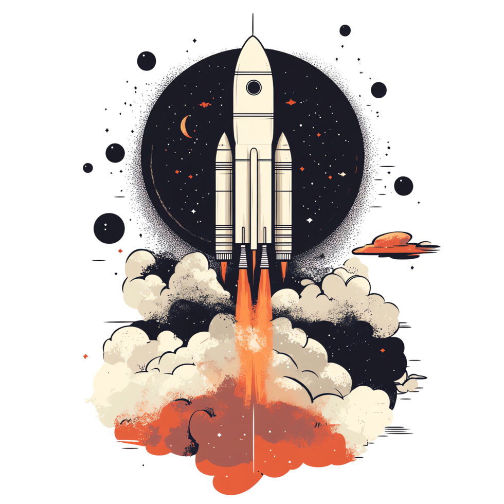 Space Rocket Launch Cosmic Adventure png