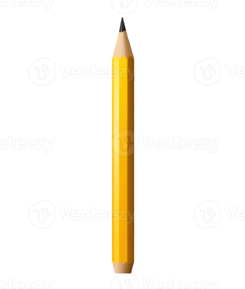 Bright yellow pencil for drawing and sketching on a clean surface png