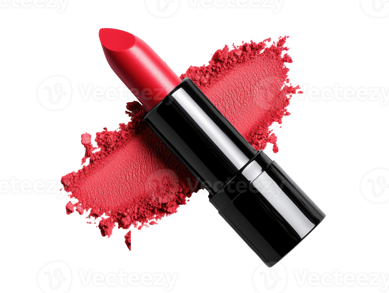Bold red lipstick with crushed pigment for makeup design png