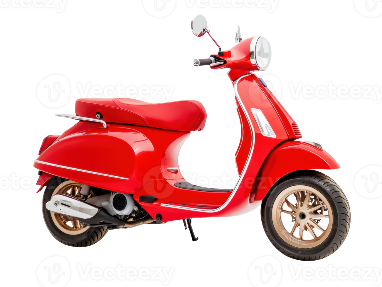 Classic red scooter for urban commuting and transportation png