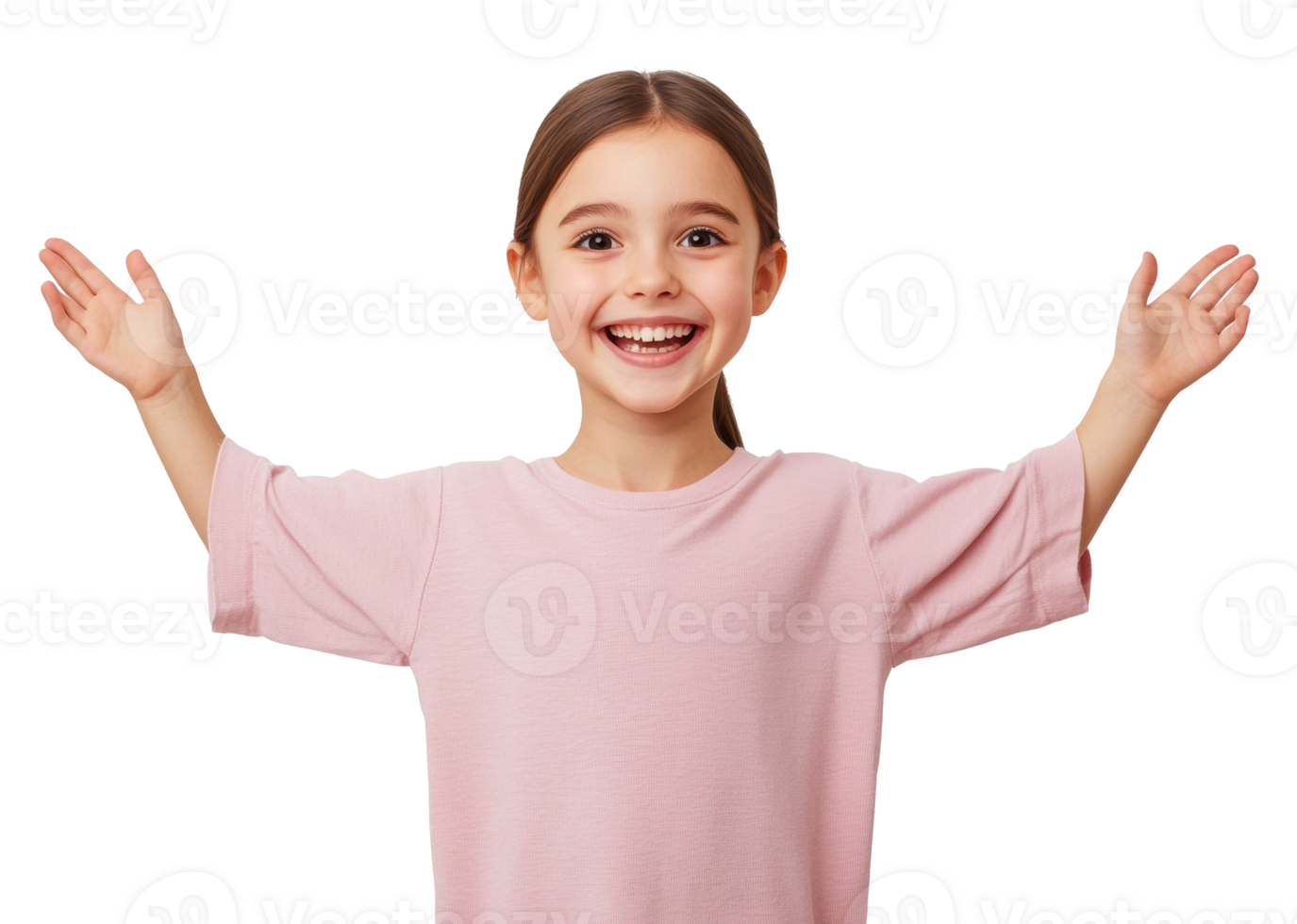 Happy child expressing joy with wide open arms png