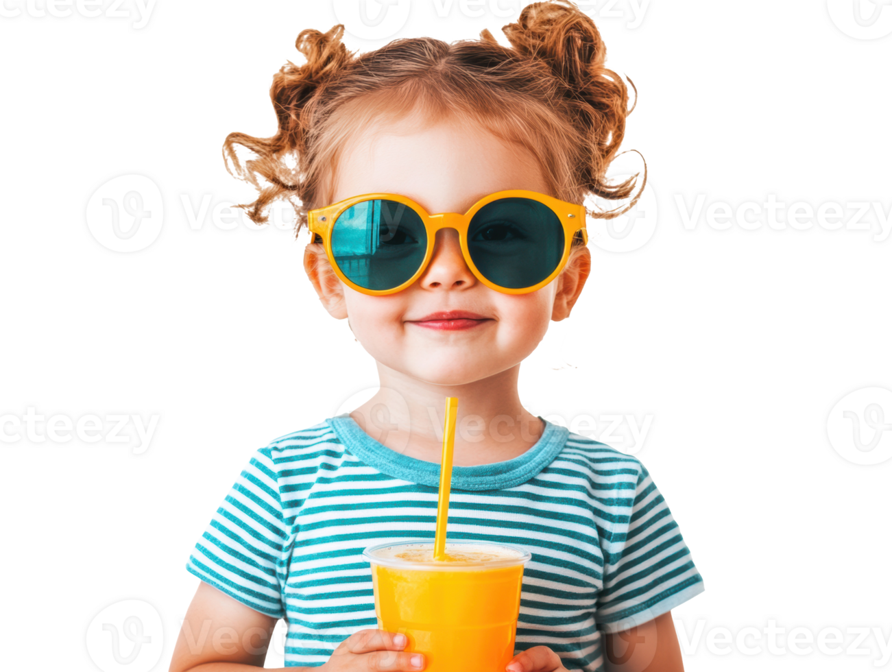 Cheerful girl enjoying refreshing drink on sunny day png
