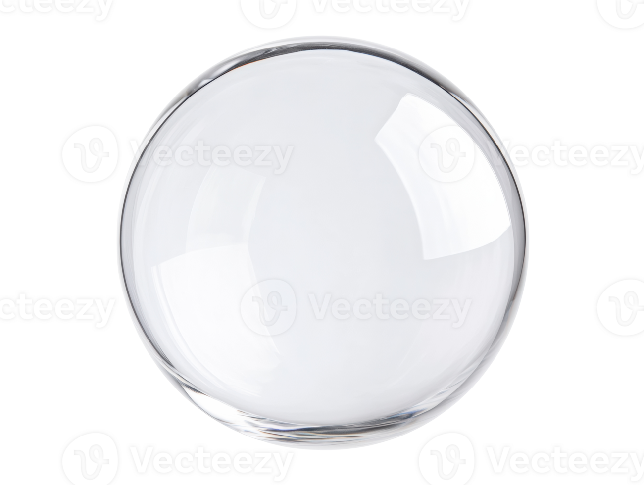 Clear glass orb for decor and artistic display png