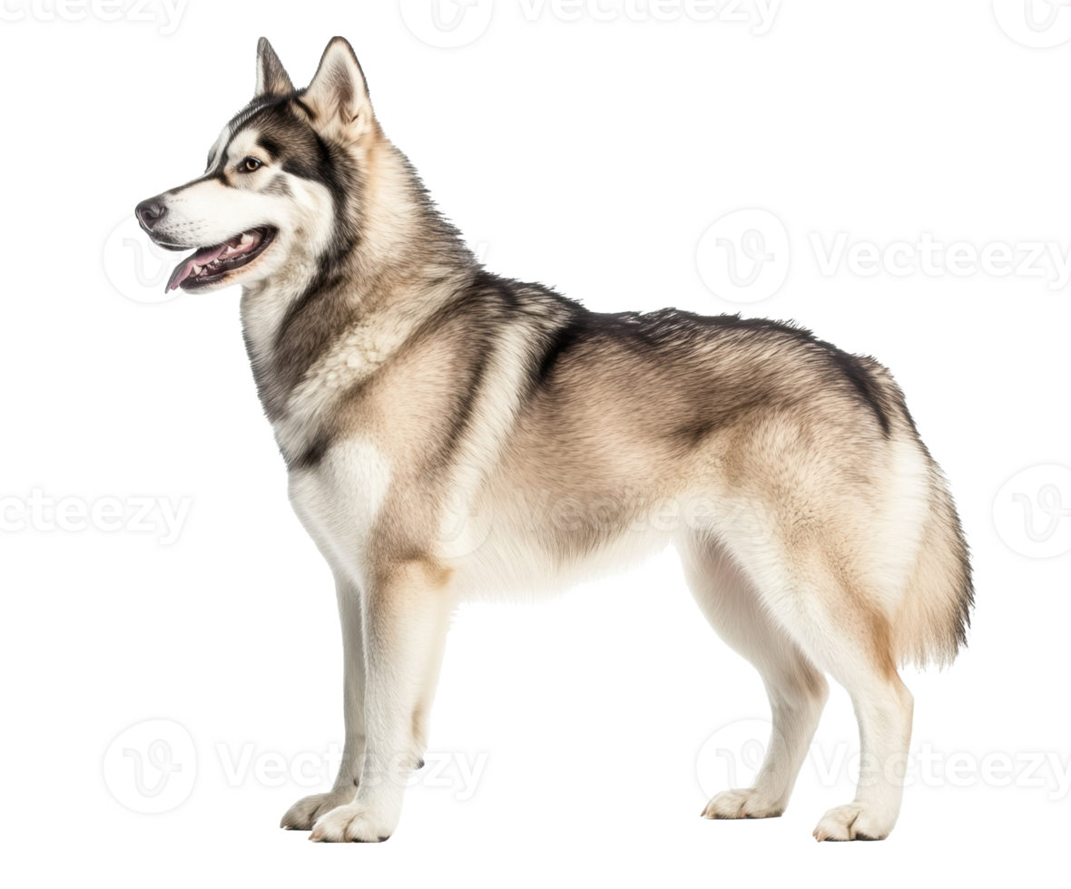 Proud husky in a neutral setting for design use png