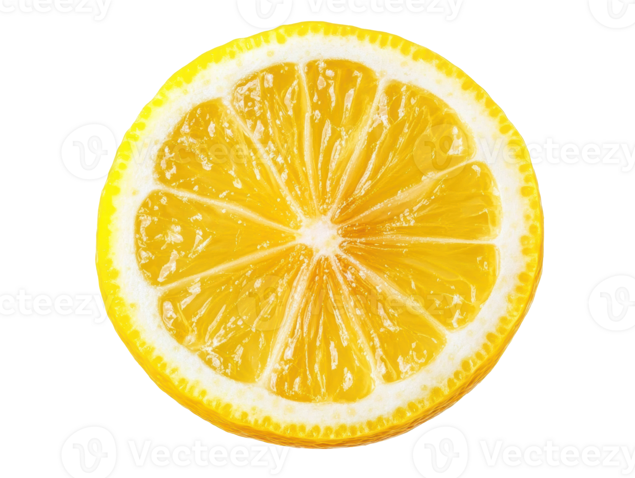 Freshly sliced lemon showcasing vibrant yellow color and juicy texture png