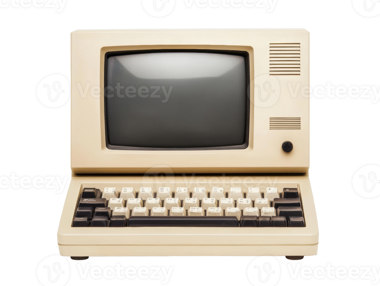Retro computer highlighting vintage tech and design png