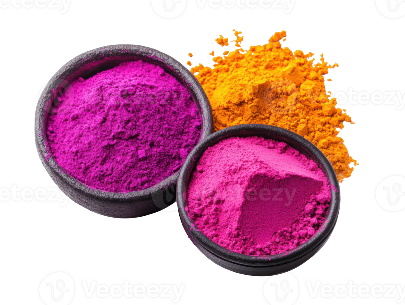 Vibrant colored powders for artistic projects and celebrations png