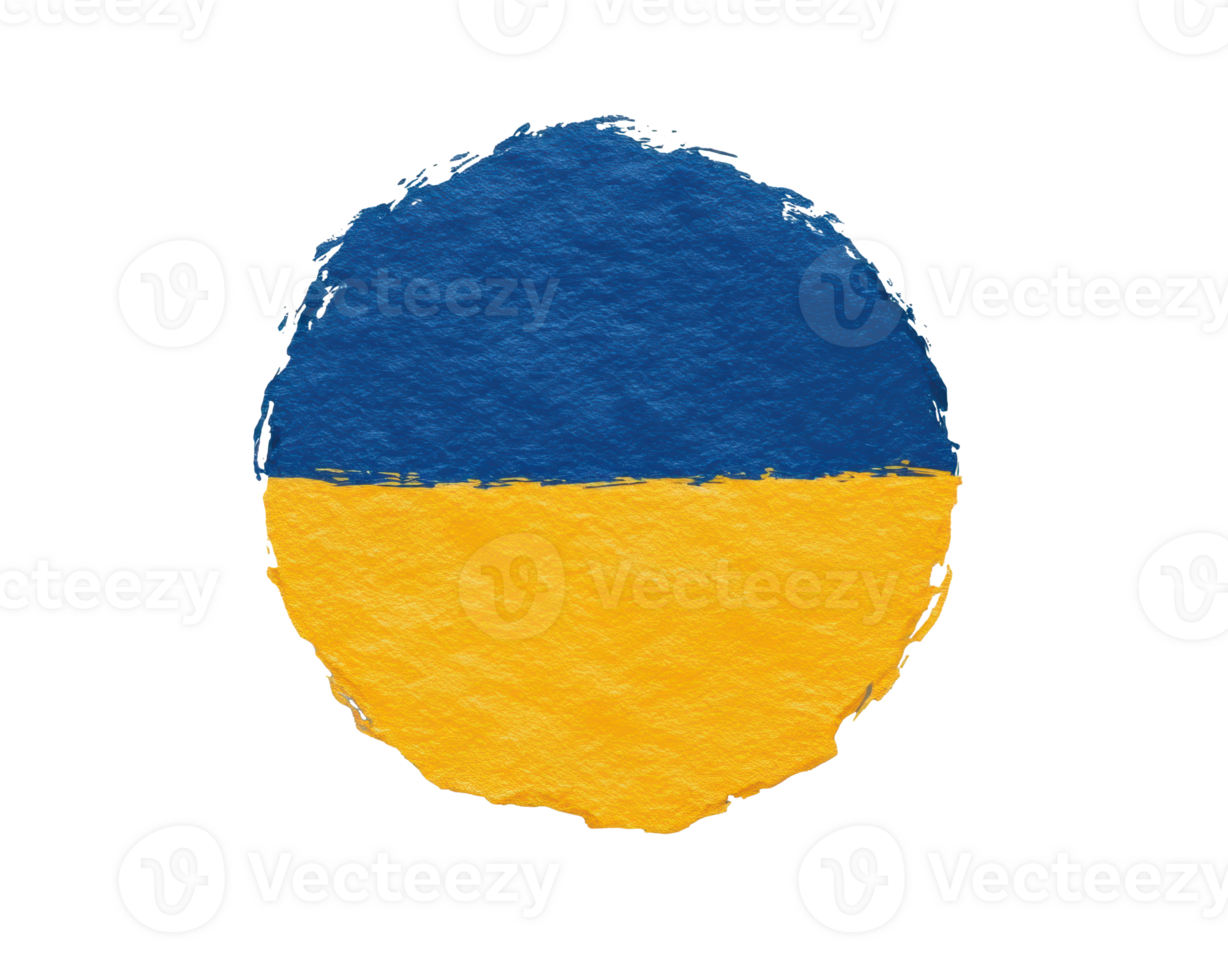 Bright yellow and blue circle representing the Ukrainian flag concept png