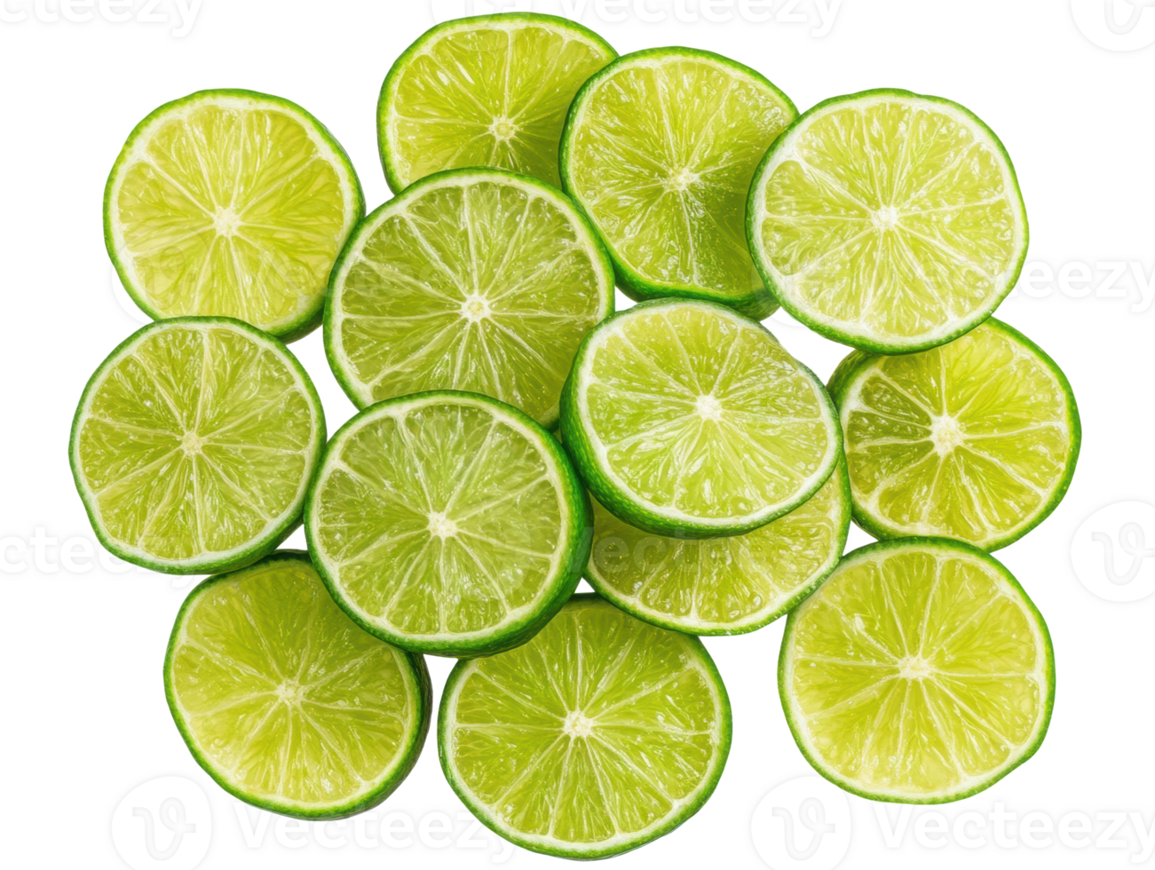 Vibrant lime slices arranged for culinary use png