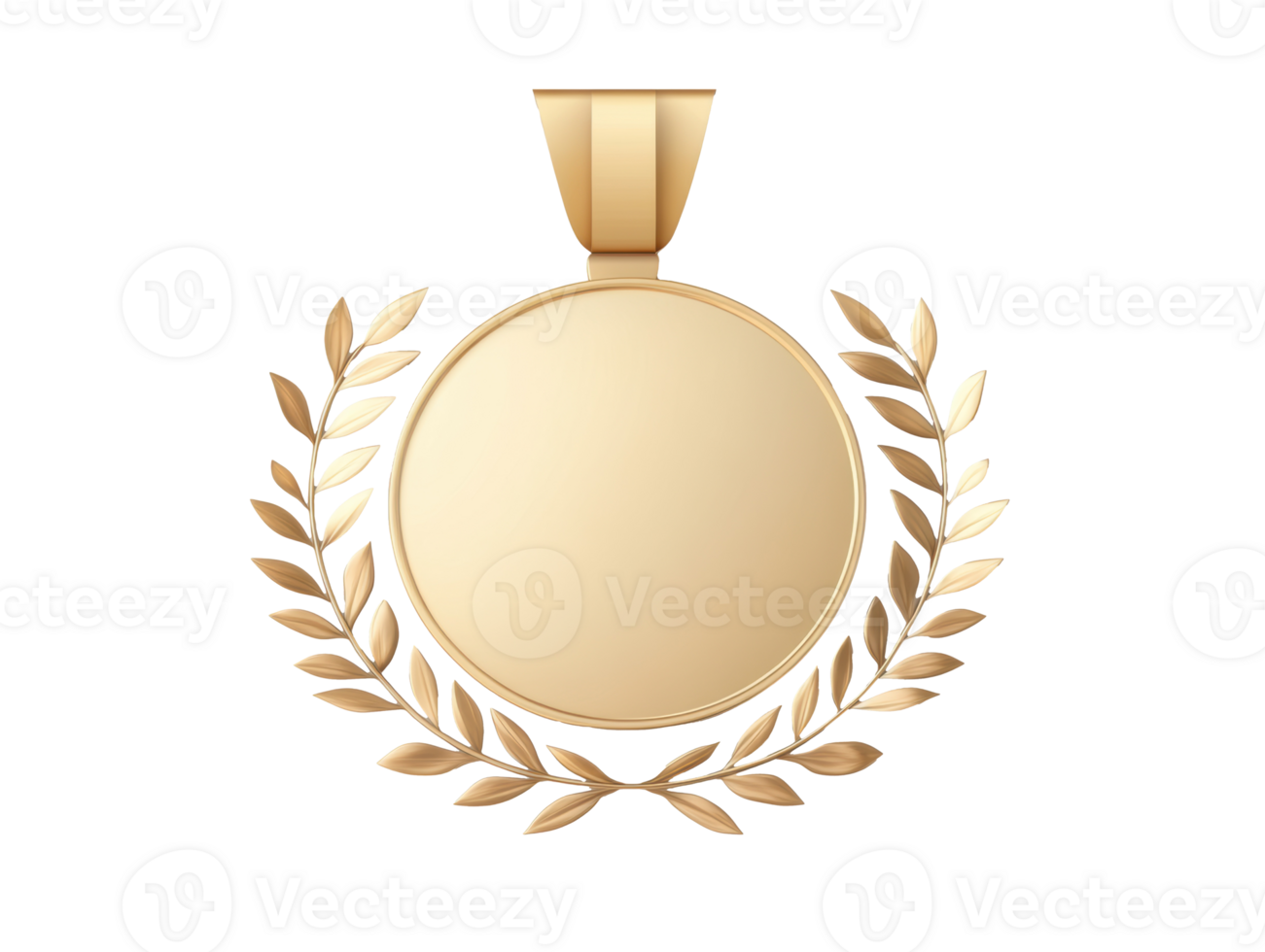 Award medal with laurel wreath for achievement recognition png