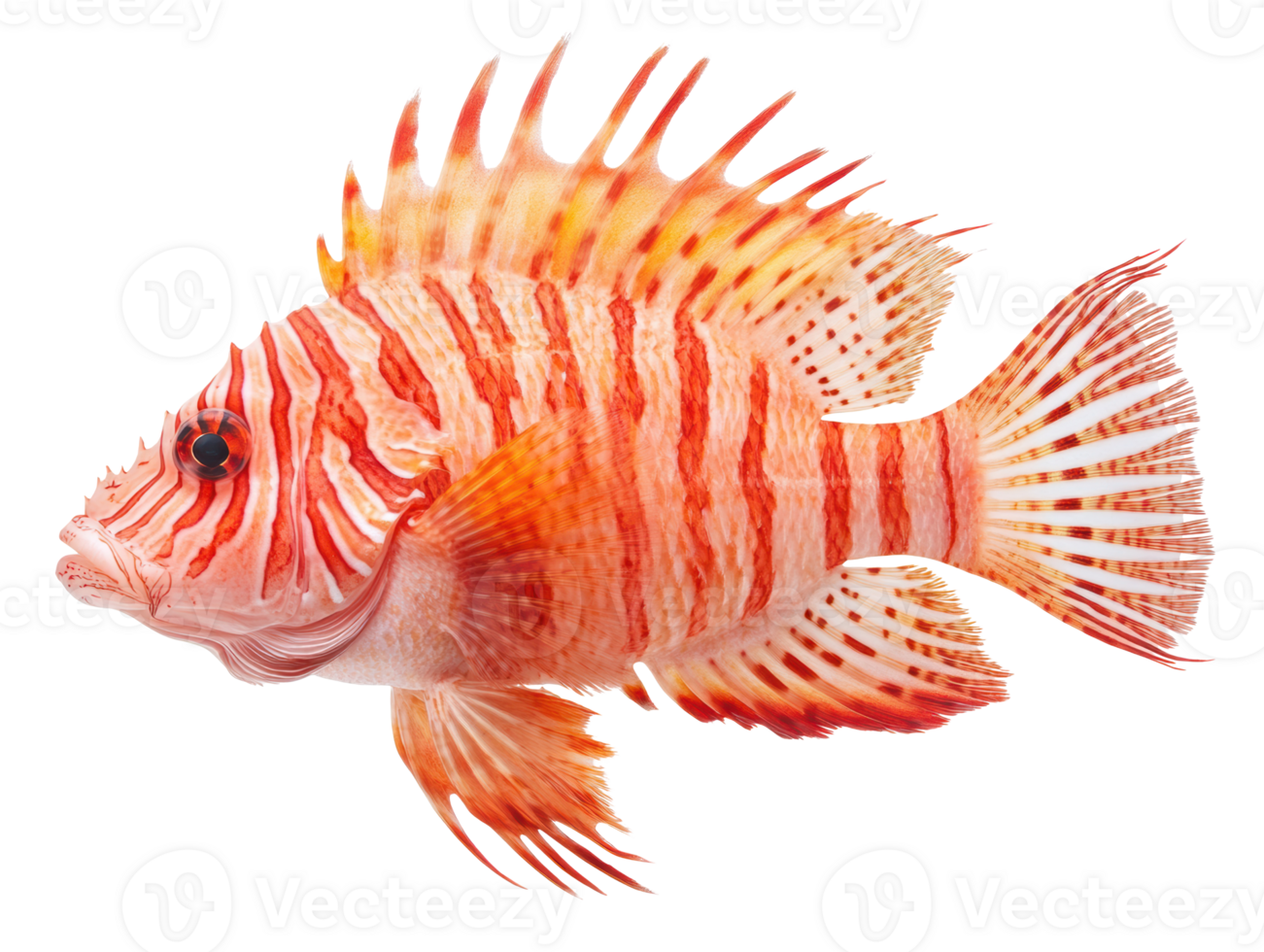 Vibrant striped fish swimming in clear water habitat for marine life png