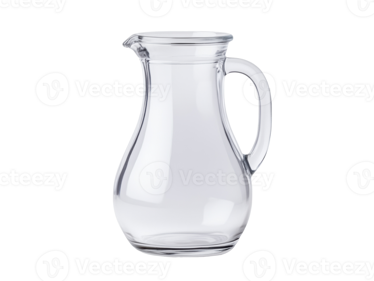 Clear glass pitcher for beverages and table settings png