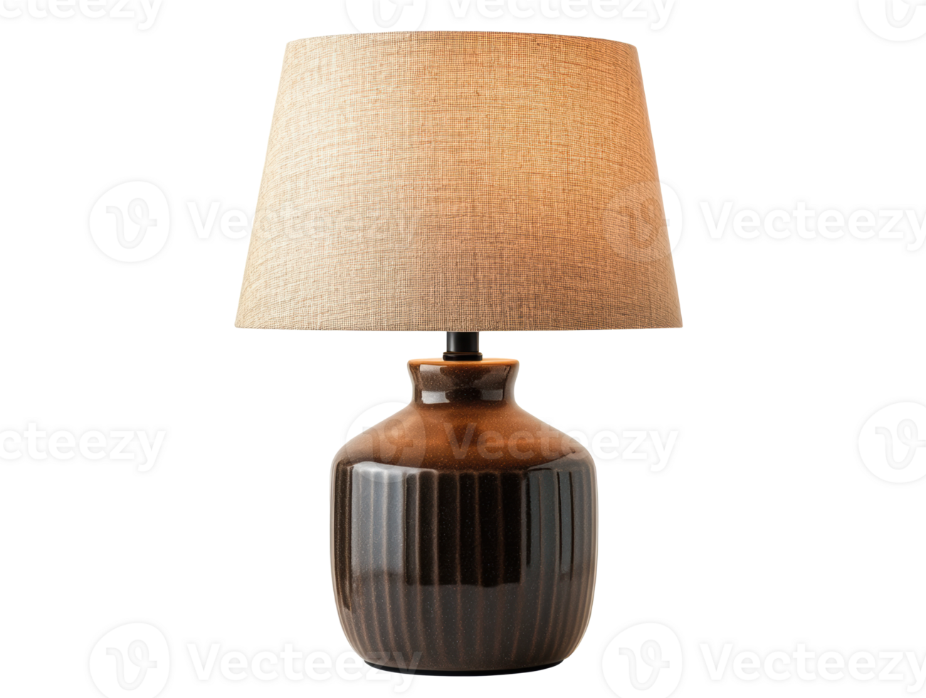Elegant table lamp with ceramic base and fabric shade for home decor png