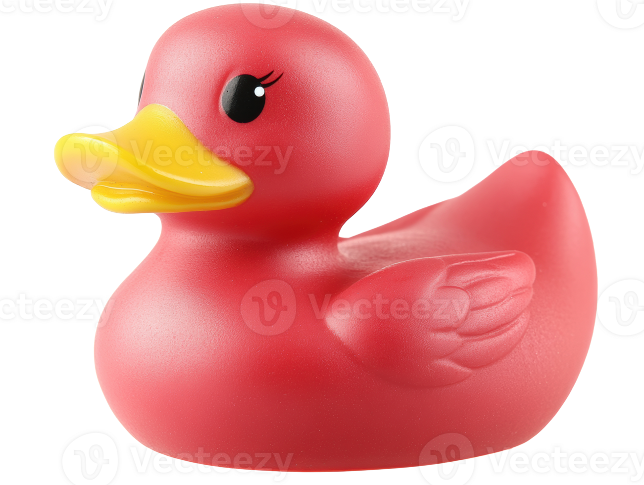 Colorful red rubber duck for fun bath time enjoyment and play png