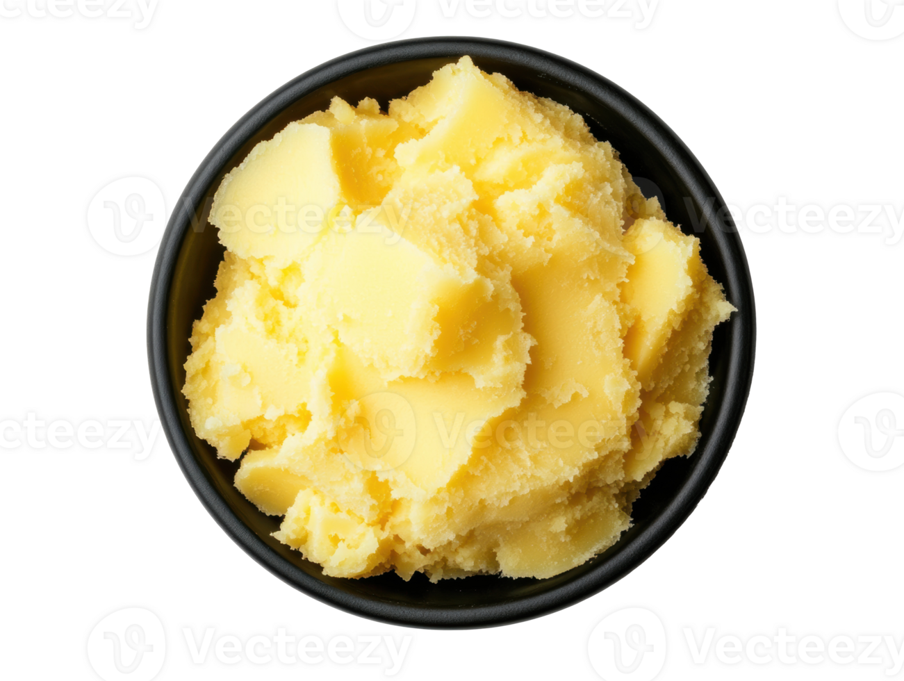 Rich and creamy butter in a black bowl for culinary use png