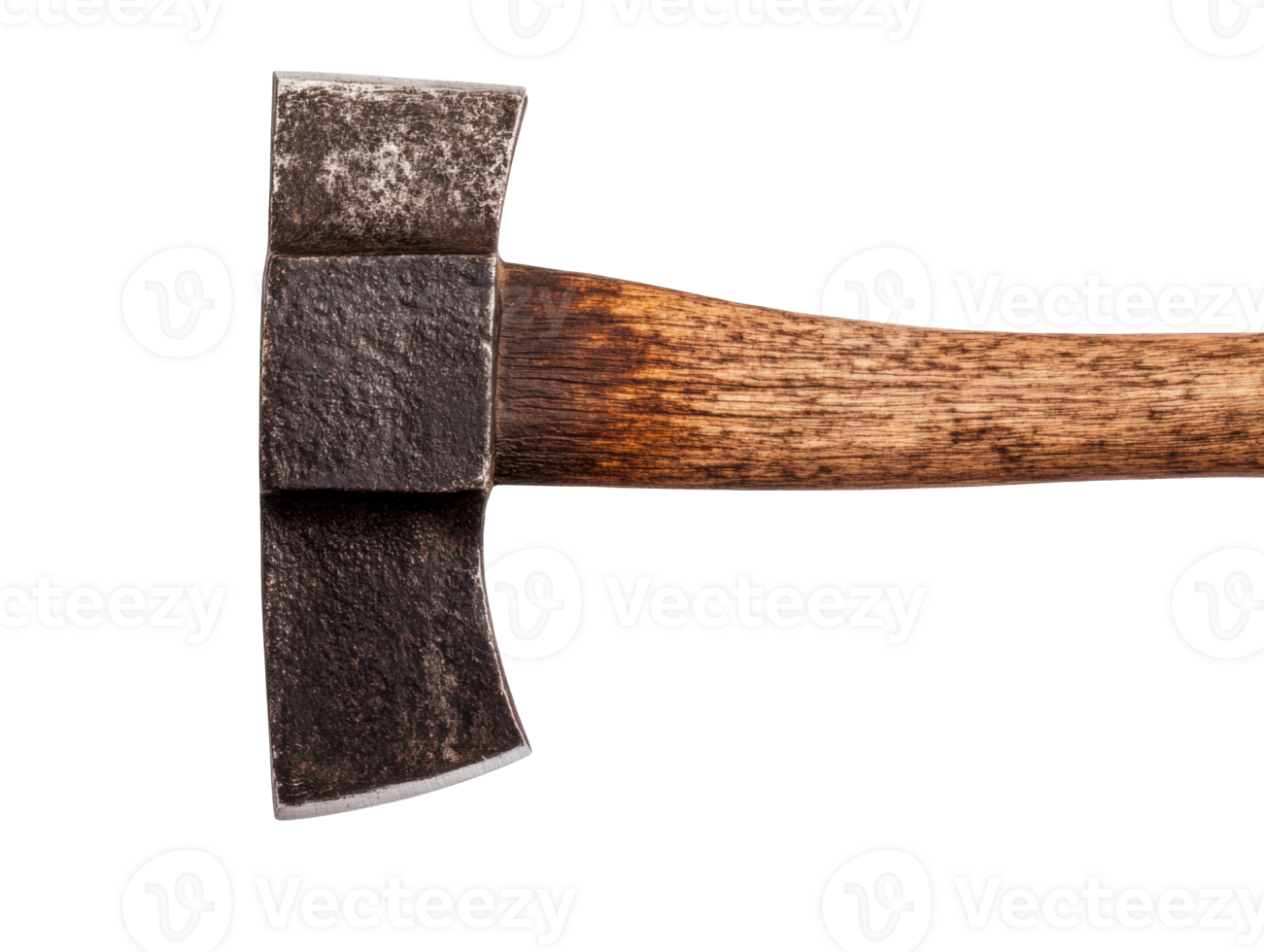 Heavy axe with wooden handle for camping and woodworking tasks png