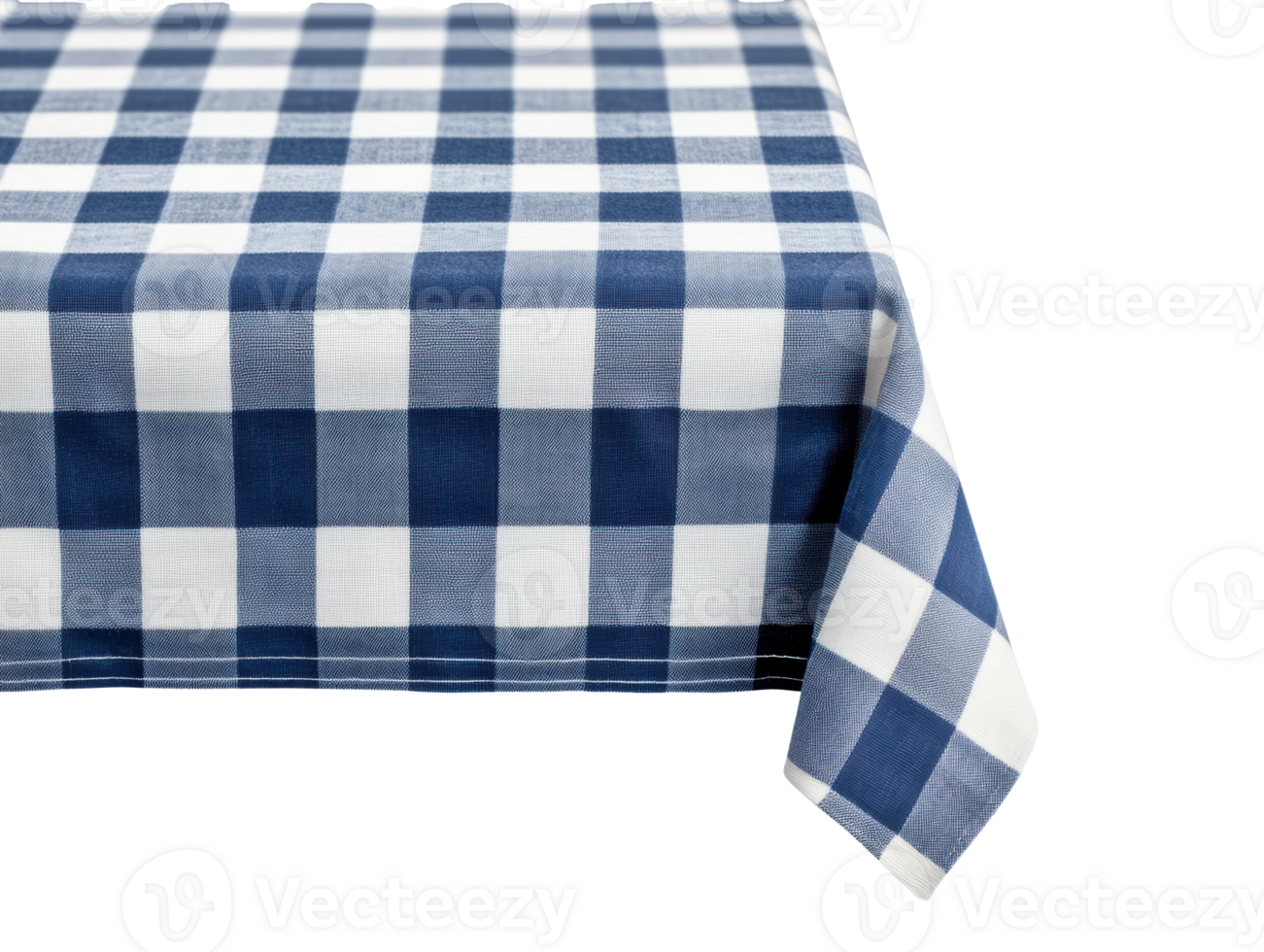 Blue and white checked tablecloth for home dining decor png