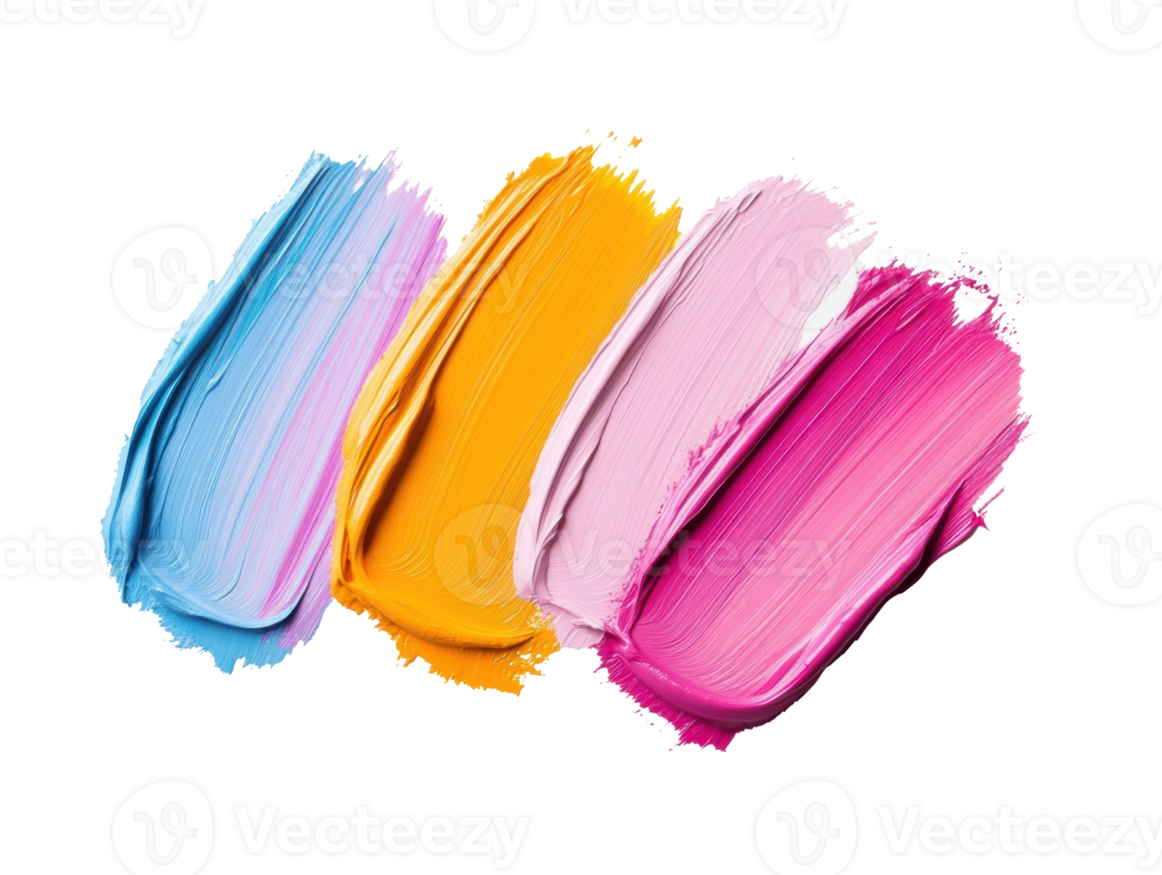 Vibrant paint strokes in blue, orange, and pink for artistic projects png