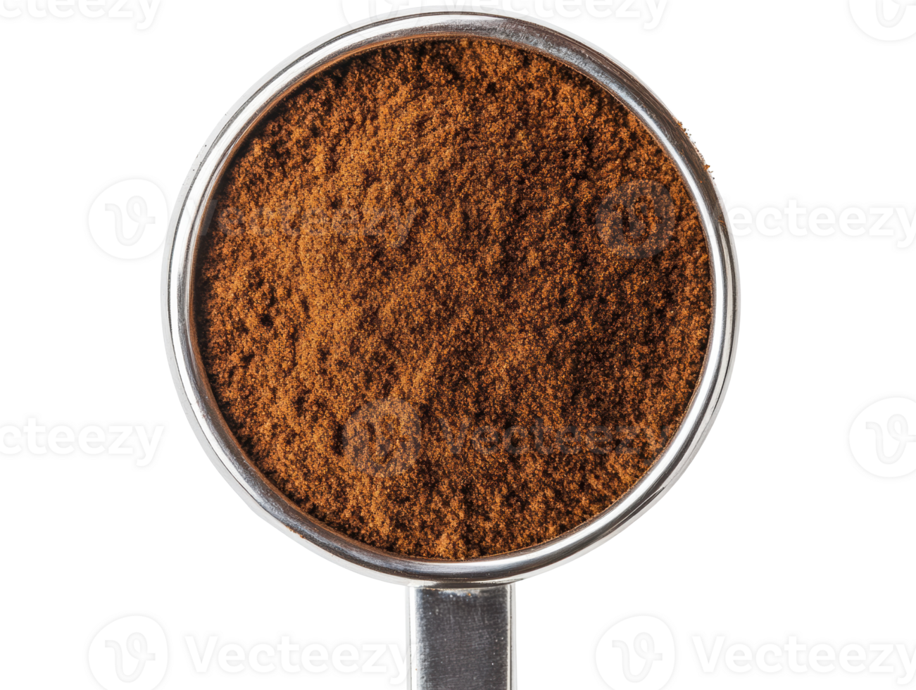 Ground coffee powder for brewing aromatic beverages and desserts png