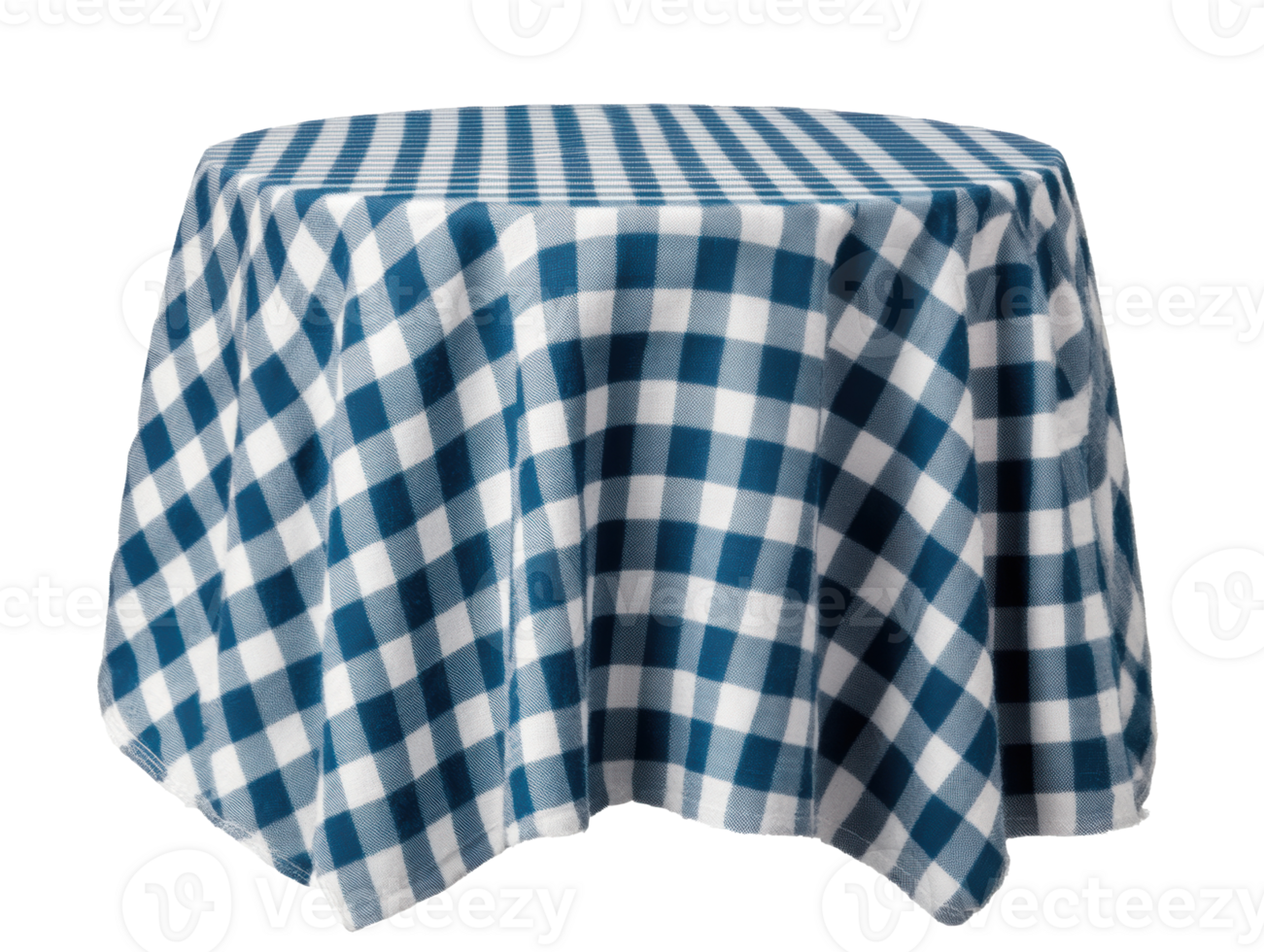 Blue and white checkered tablecloth for dining and events png