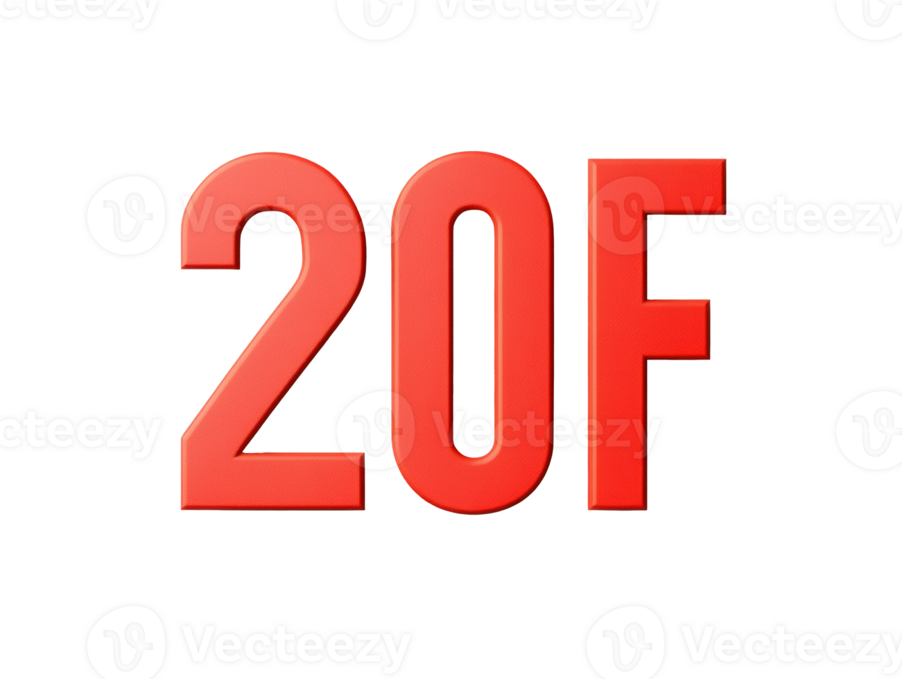 Bold number twenty F design for creative projects and branding png