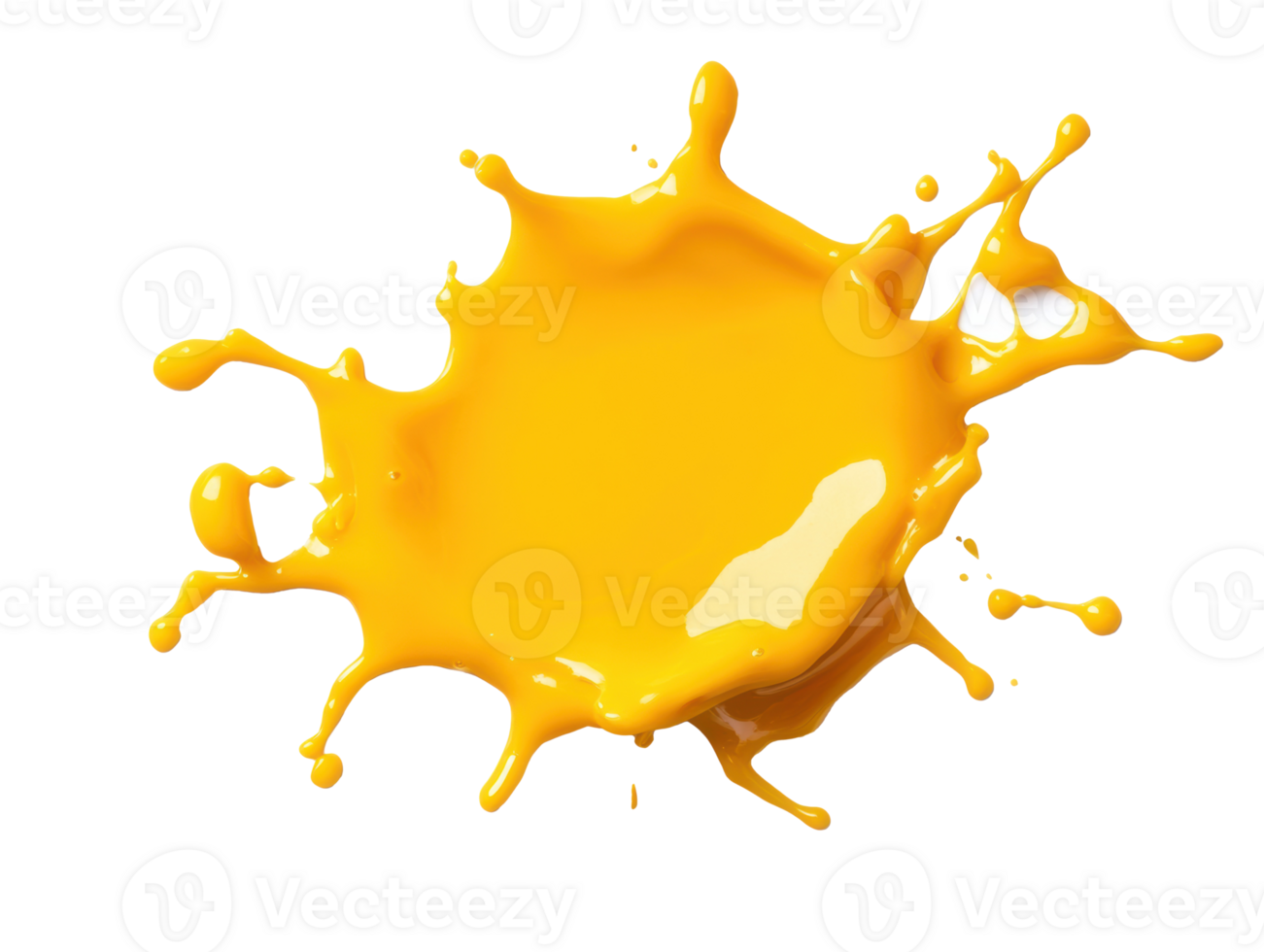 Vibrant yellow paint splash for creative design concepts png