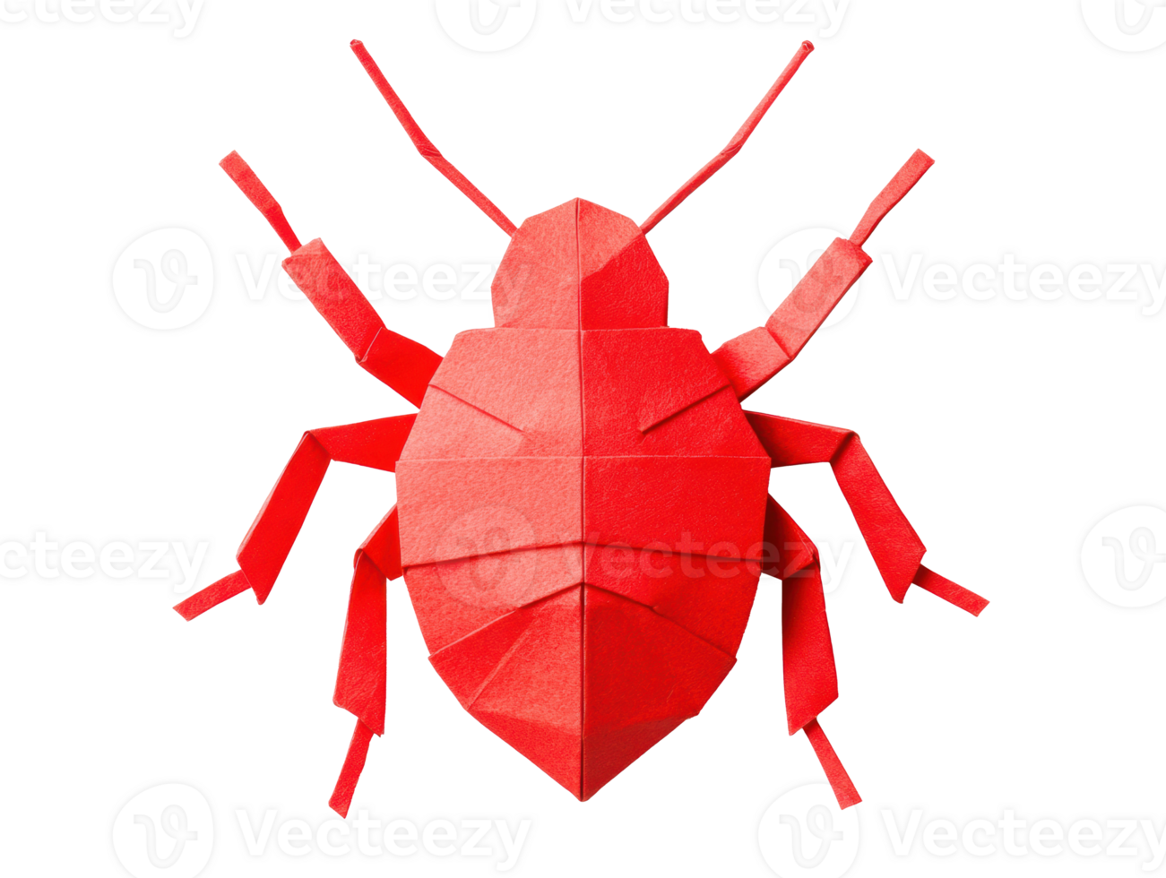 Red origami beetle design for crafts and educational activities png