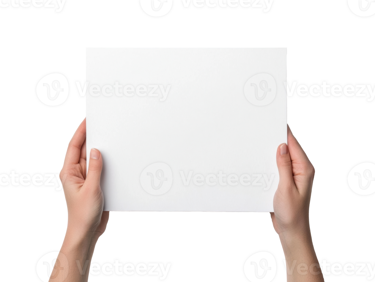 Hands holding blank paper for creativity and design projects png